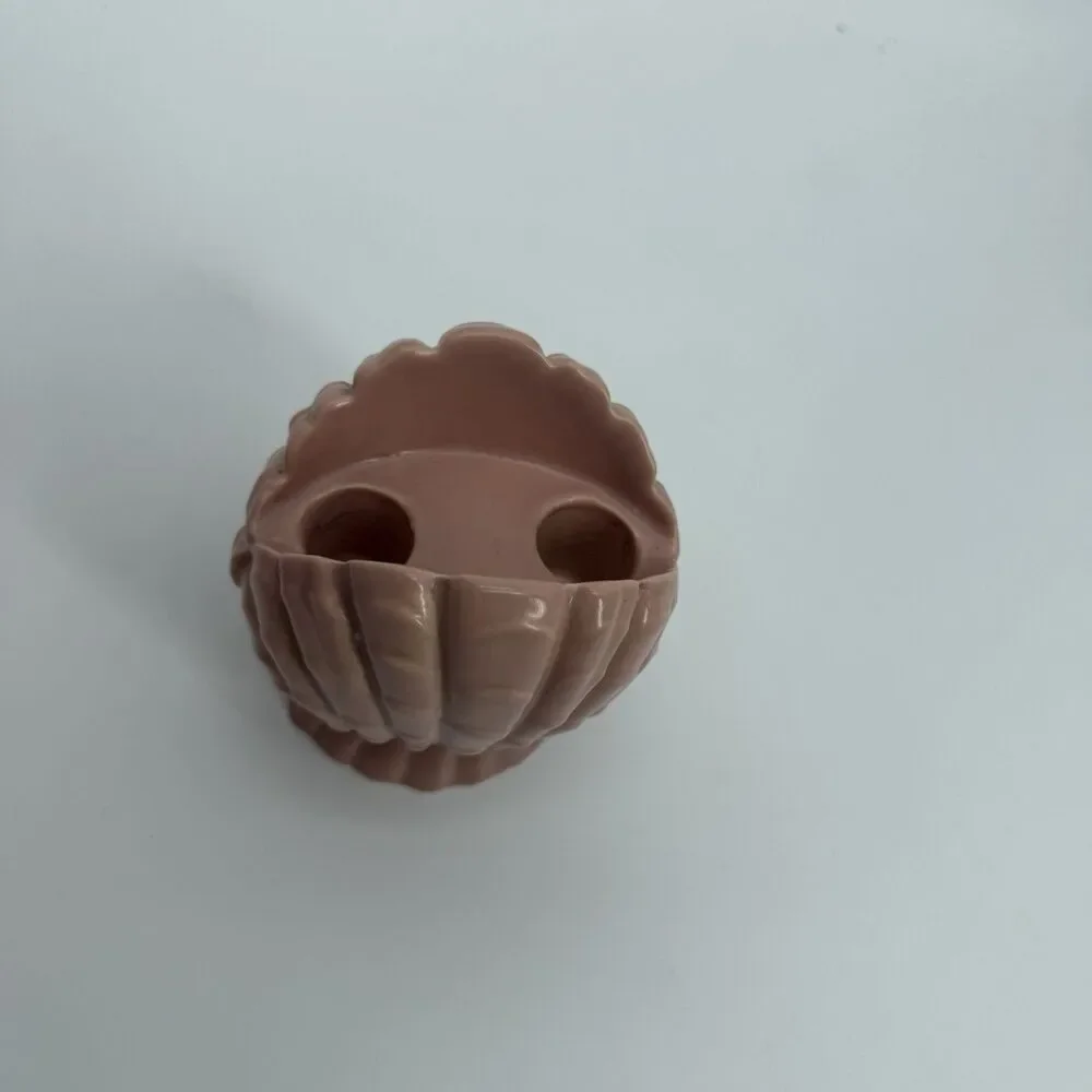 Abingdon Pottery Seashell Clamshell Pink Candle Holder USA Decor